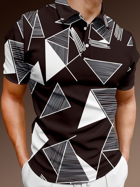 Casual Art Collection Geometric Stripes Color Block Pattern Lapel Short Sleeve Polo Print Top, Black, Men's t-shirts
Casual Art Collection Geometric Stripes Color Block Pattern Lapel Short Sleeve Polo Print Top, Black, Men's t-shirts