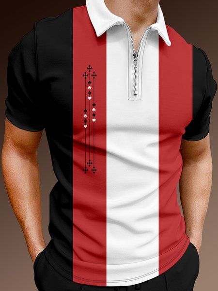 Casual Art Collection Mid-Century Geometric Stripe Color Block Pattern Lapel Short Sleeve Polo Print Top, Black, Polos
Casual Art Collection Mid-Century Geometric Stripe Color Block Pattern Lapel Short Sleeve Polo Print Top, Black, Polos