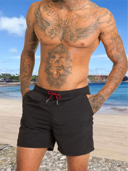 Beach Pants Sports Shorts Surf Pants Men's Beach Pants, Black, Men's shorts