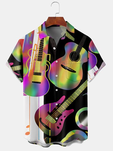 Mens Music Guitar Print Front Buttons Soft Breathable Chest Pocket Casual Hawaiian Shirts, Black, Men's Floral shirt
Mens Music Guitar Print Front Buttons Soft Breathable Chest Pocket Casual Hawaiian Shirts, Black, Men's Floral shirt