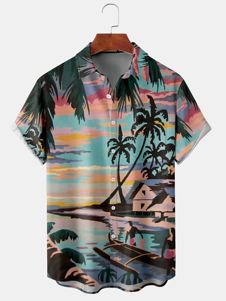 Men's Coconut Print Short Sleeve Hawaiian Shirt with Breast Pocket, Green, Short Sleeve Shirts
Men's Coconut Print Short Sleeve Hawaiian Shirt with Breast Pocket, Green, Short Sleeve Shirts