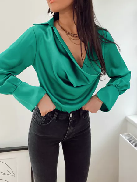 Autumn H-Line Long sleeve No Elasticity Plain Loose Others Daily Tops, Green, Blouses and Shirts
Autumn H-Line Long sleeve No Elasticity Plain Loose Others Daily Tops, Green, Blouses and Shirts