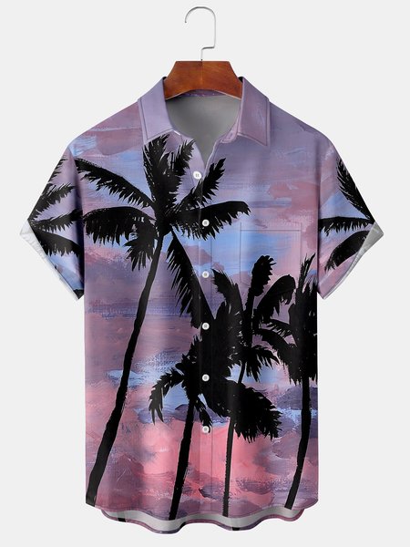 Men's Art Oil Painting Coconut Tree Print Casual Breathable Hawaiian Short Sleeve Shirt, Purple, Men's Floral shirt
Men's Art Oil Painting Coconut Tree Print Casual Breathable Hawaiian Short Sleeve Shirt, Purple, Men's Floral shirt