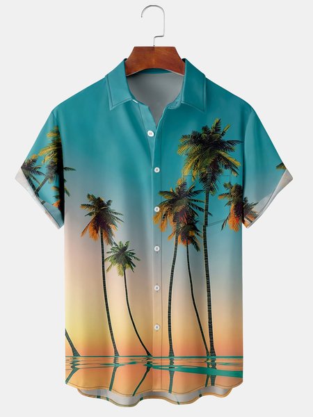 Men's Coconut Tree Print Casual Breathable Hawaiian Short Sleeve Shirt, Cyan, Men's Floral shirt
Men's Coconut Tree Print Casual Breathable Hawaiian Short Sleeve Shirt, Cyan, Men's Floral shirt