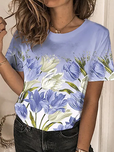 Floral Casual Cotton-Blend Crew Neck Tops, Multicolor, Shirts & Blouses
Floral Casual Cotton-Blend Crew Neck Tops, Multicolor, Shirts & Blouses