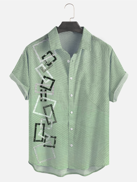 Cotton Linen Style Geometric Striped Print Lapel Cozy Linen Shirt, As picture, Men's Floral shirt
Cotton Linen Style Geometric Striped Print Lapel Cozy Linen Shirt, As picture, Men's Floral shirt