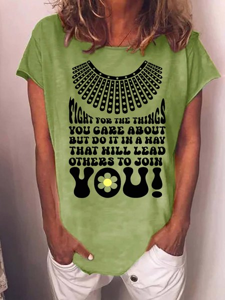 Women Right For The Things You Care About Text Letters Crew Neck T-Shirt, Green, T-shirts
Women Right For The Things You Care About Text Letters Crew Neck T-Shirt, Green, T-shirts