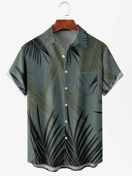 Mens Leaf Print Short Sleeve Shirt Moisture Wicking Lapel Top, Green, Men's Floral shirt
Mens Leaf Print Short Sleeve Shirt Moisture Wicking Lapel Top, Green, Men's Floral shirt