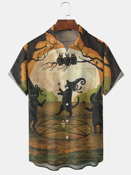 Men's Halloween Print Short Sleeve Hawaiian Shirt with Chest Pocket, Black, Men's Floral shirt
Men's Halloween Print Short Sleeve Hawaiian Shirt with Chest Pocket, Black, Men's Floral shirt