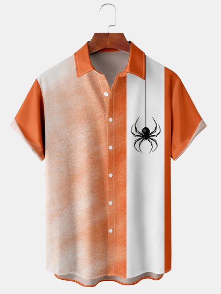 Men's Halloween Spider Print Casual Breathable Short Sleeve Shirt, Orange, Men's Floral shirt
Men's Halloween Spider Print Casual Breathable Short Sleeve Shirt, Orange, Men's Floral shirt