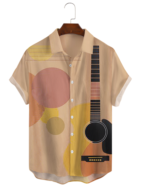 Cotton Linen Style Geometric Color Block Music Guitar Print Men's Cotton Linen Short Sleeve Shirt, As picture, Men's Floral shirt
Cotton Linen Style Geometric Color Block Music Guitar Print Men's Cotton Linen Short Sleeve Shirt, As picture, Men's Floral shirt