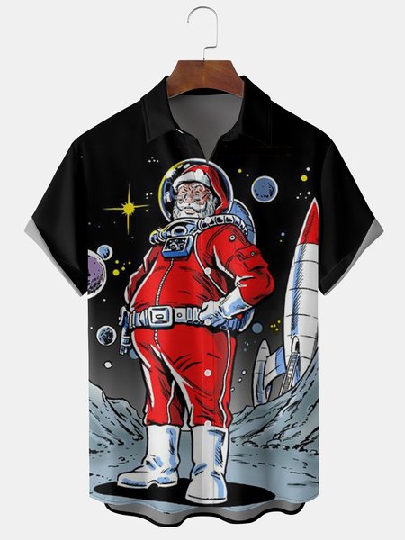 Mens Christmas Santa in Universe Print Front Buttons Soft Breathable Chest Pocket Casual Hawaiian Shirts, Black, Men's Floral shirt
Mens Christmas Santa in Universe Print Front Buttons Soft Breathable Chest Pocket Casual Hawaiian Shirts, Black, Men's Floral shirt