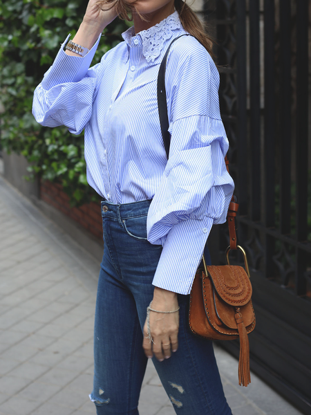 Autumn Shirt Collar H-Line Long sleeve Shirt Collar Daily Blouse, Stripe, Blouses and Shirts
Autumn Shirt Collar H-Line Long sleeve Shirt Collar Daily Blouse, Stripe, Blouses and Shirts