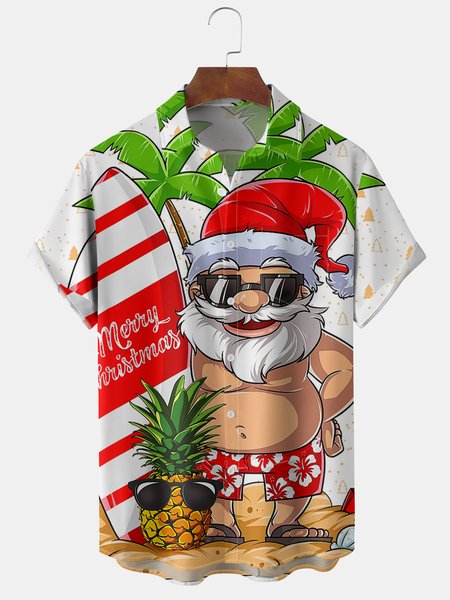 Mens Christmas Santa Surfing Print Short Sleeve Shirt Front Buttons Chest Pocket Casual Hawaiian Top, White, Short Sleeve Shirts
Mens Christmas Santa Surfing Print Short Sleeve Shirt Front Buttons Chest Pocket Casual Hawaiian Top, White, Short Sleeve Shirts