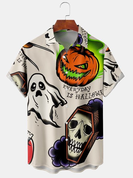 Men's Halloween Pumpkin Print Casual Breathable Short Sleeve Shirt, Apricot, Men's Floral shirt
Men's Halloween Pumpkin Print Casual Breathable Short Sleeve Shirt, Apricot, Men's Floral shirt