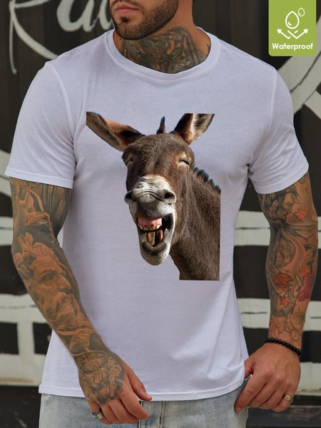 Smile Donkey Waterproof Oilproof And Stainproof Fabric Men's T-Shirt, White, T-shirts
Smile Donkey Waterproof Oilproof And Stainproof Fabric Men's T-Shirt, White, T-shirts