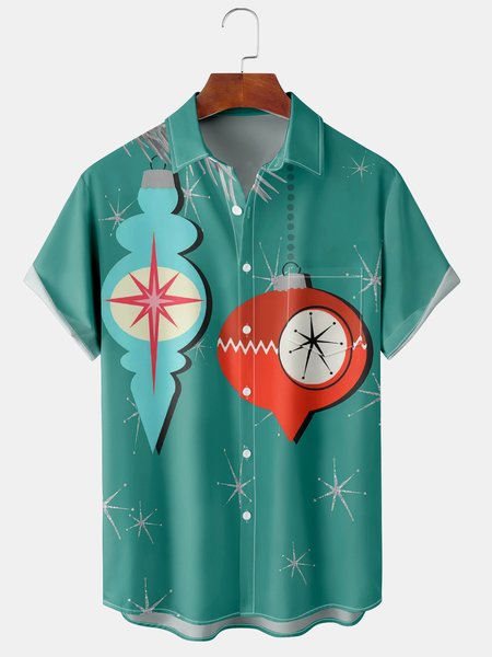 Casual Style holiday Series Retro Christmas Christmas Tree Decoration Light Element Pattern Lapel Short-Sleeved Shirt Print Top, Cyan, Shirts & Blouse
Casual Style holiday Series Retro Christmas Christmas Tree Decoration Light Element Pattern Lapel Short-Sleeved Shirt Print Top, Cyan, Shirts & Blouse