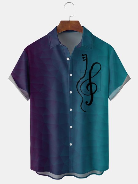 Men's Gradient Background Music Element Graphic Print Short Sleeve Shirt, Blue, Men's Floral shirt
Men's Gradient Background Music Element Graphic Print Short Sleeve Shirt, Blue, Men's Floral shirt