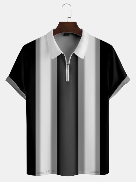 Casual Art Collection Gradient Geometric Stripe Pattern Lapel Short Sleeve Polo Print Top, Black, Men's t-shirts
Casual Art Collection Gradient Geometric Stripe Pattern Lapel Short Sleeve Polo Print Top, Black, Men's t-shirts