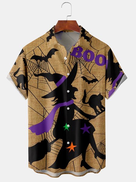 Men's Halloween Print Short Sleeve Hawaiian Shirt with Chest Pocket, Khaki, Short Sleeve Shirts
Men's Halloween Print Short Sleeve Hawaiian Shirt with Chest Pocket, Khaki, Short Sleeve Shirts
