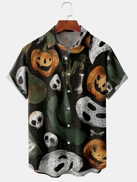 Men's Halloween Print Short Sleeve Hawaiian Shirt with Chest Pocket, Black, Short Sleeve Shirts
Men's Halloween Print Short Sleeve Hawaiian Shirt with Chest Pocket, Black, Short Sleeve Shirts