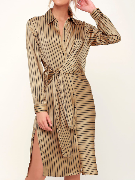 Autumn H-Line Long sleeve Shirt Collar Shirt Dresses, Stripe, Midi Dresses
Autumn H-Line Long sleeve Shirt Collar Shirt Dresses, Stripe, Midi Dresses