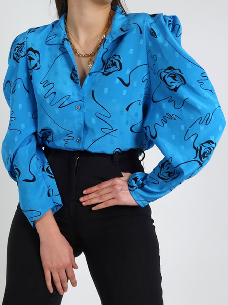 Autumn H-Line Long sleeve Urban Stand Collar Floral Daily Blouse, Blue, Blouses and Shirts
Autumn H-Line Long sleeve Urban Stand Collar Floral Daily Blouse, Blue, Blouses and Shirts