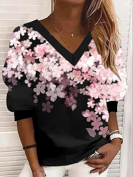 Casual Floral Design V-Neck Loose Knit Sweatshirt, Multicolor, Hoodies & Sweatshirts
Casual Floral Design V-Neck Loose Knit Sweatshirt, Multicolor, Hoodies & Sweatshirts