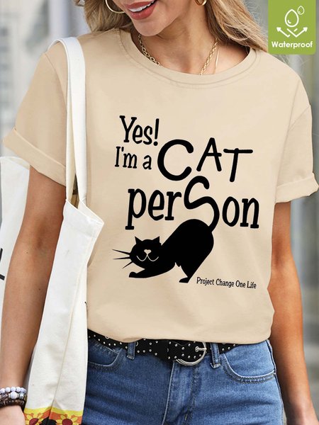 Women Cat Letters Waterproof Oilproof Stainproof Fabric Loose T-Shirt, Apricot, T-shirts
Women Cat Letters Waterproof Oilproof Stainproof Fabric Loose T-Shirt, Apricot, T-shirts
