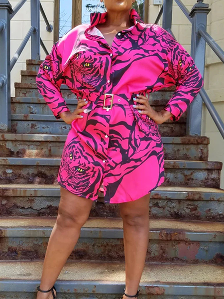Autumn H-Line Urban Shirt Collar Fashion Casual Rose Red Tiger Print Dresses, Mini Dresses
Autumn H-Line Urban Shirt Collar Fashion Casual Rose Red Tiger Print Dresses, Mini Dresses