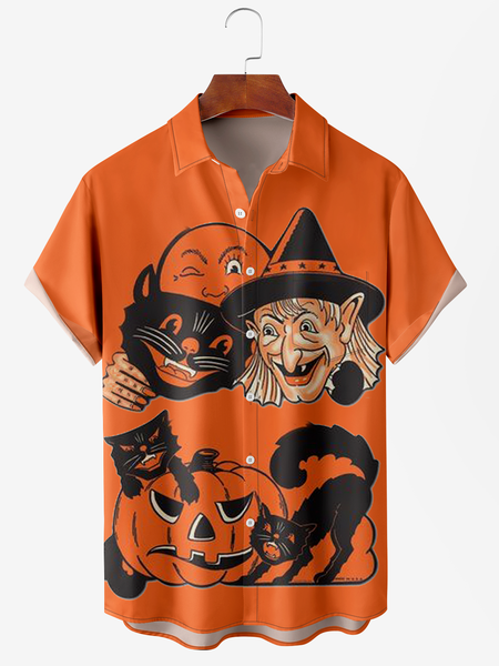 Men's Halloween Witch Pumpkin Print Moisture Wicking Fabric Fashion Lapel Short Sleeve Shirt, Orange, Short Sleeve Shirts
Men's Halloween Witch Pumpkin Print Moisture Wicking Fabric Fashion Lapel Short Sleeve Shirt, Orange, Short Sleeve Shirts