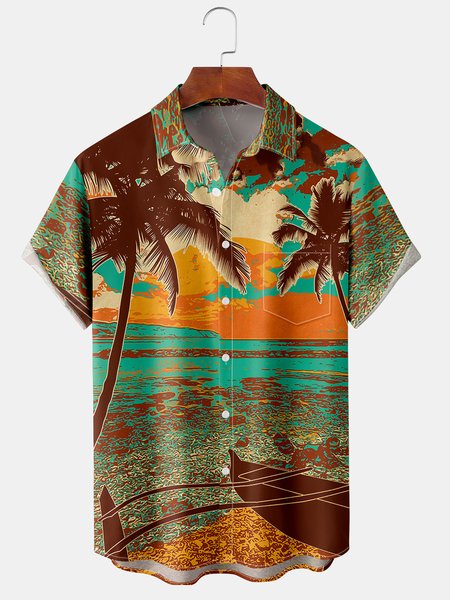 Men's Coconut Tree Print Fashion Lapel Short Sleeve Hawaiian Shirt, Green, Short Sleeve Shirts
Men's Coconut Tree Print Fashion Lapel Short Sleeve Hawaiian Shirt, Green, Short Sleeve Shirts