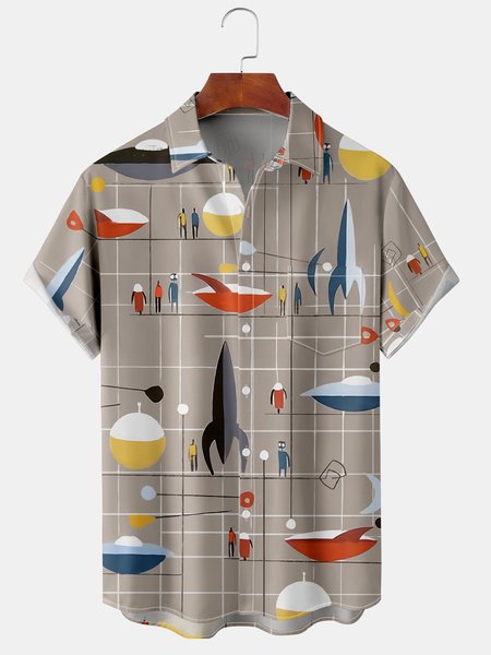 Men's Abstract Cosmic Art Print Casual Breathable Hawaiian Short Sleeve Shirt, Khaki, Short Sleeve Shirts
Men's Abstract Cosmic Art Print Casual Breathable Hawaiian Short Sleeve Shirt, Khaki, Short Sleeve Shirts