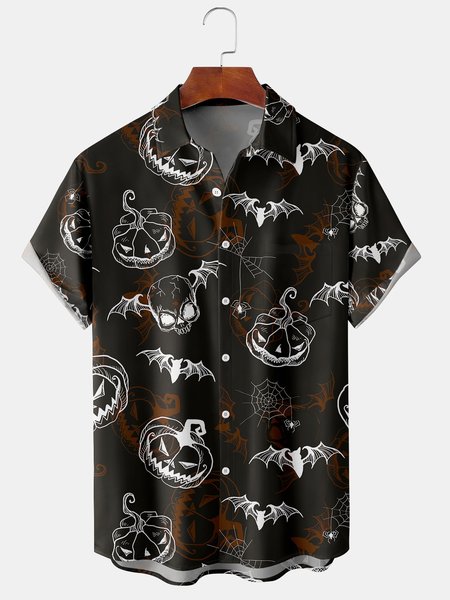 Men's Halloween Pumpkin Graphic Print Short Sleeve Shirt, Black, Short Sleeve Shirts
Men's Halloween Pumpkin Graphic Print Short Sleeve Shirt, Black, Short Sleeve Shirts