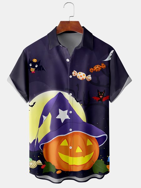 Men's Halloween Pumpkin Print Casual Breathable Hawaiian Short Sleeve Shirt, Purple, Short Sleeve Shirts
Men's Halloween Pumpkin Print Casual Breathable Hawaiian Short Sleeve Shirt, Purple, Short Sleeve Shirts