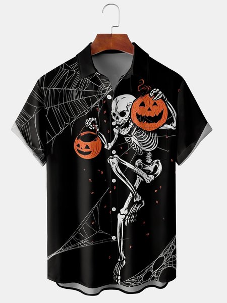 Mens Halloween Skull Print Front Buttons Soft Breathable Chest Pocket Casual Hawaiian Shirt, Black, Short Sleeve Shirts
Mens Halloween Skull Print Front Buttons Soft Breathable Chest Pocket Casual Hawaiian Shirt, Black, Short Sleeve Shirts