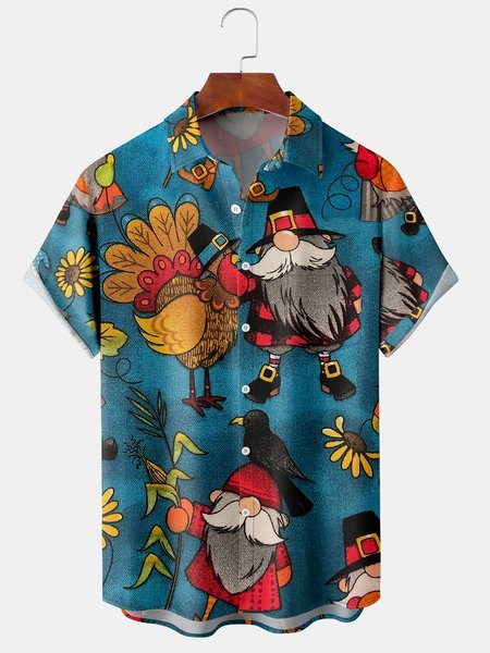 Mens Thanks giving Turkey Print Front Buttons Soft Breathable Chest Pocket Casual Hawaiian Shirt, Blue, Short Sleeve Shirts
Mens Thanks giving Turkey Print Front Buttons Soft Breathable Chest Pocket Casual Hawaiian Shirt, Blue, Short Sleeve Shirts