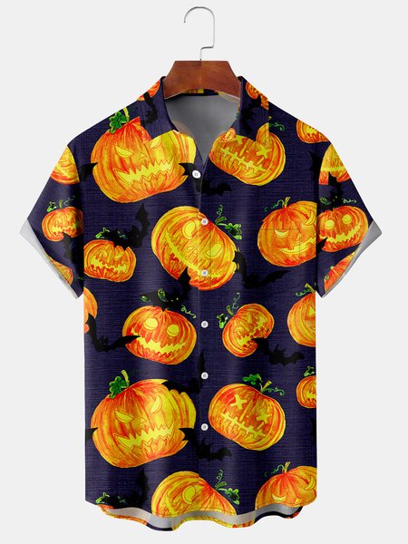 Men's Halloween Pumpkin Graphic Print Short Sleeve Shirt, Yellow, Short Sleeve Shirts
Men's Halloween Pumpkin Graphic Print Short Sleeve Shirt, Yellow, Short Sleeve Shirts