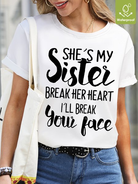 Women Funny Graphic She Is My Sister Break Her Heart I Break Your Face Casual T-Shirt, White, T-shirts
Women Funny Graphic She Is My Sister Break Her Heart I Break Your Face Casual T-Shirt, White, T-shirts