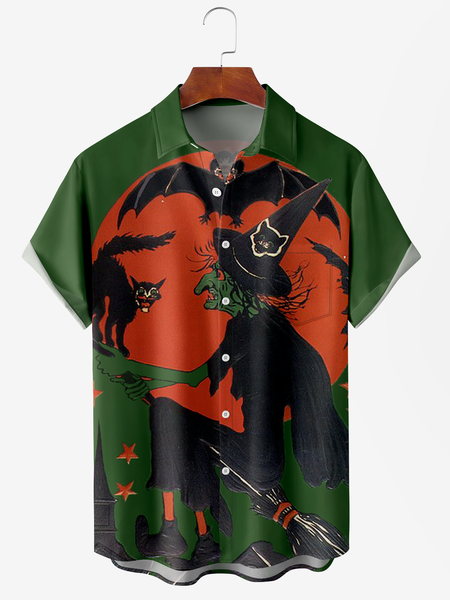 Men's Halloween Witch Pumpkin Print Moisture Wicking Fabric Fashion Lapel Short Sleeve Shirt, Green, Short Sleeve Shirts
Men's Halloween Witch Pumpkin Print Moisture Wicking Fabric Fashion Lapel Short Sleeve Shirt, Green, Short Sleeve Shirts