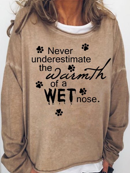 Womens Funny Dog Lover Casual Sweatshirts, Light brown, Hoodies&Sweatshirts