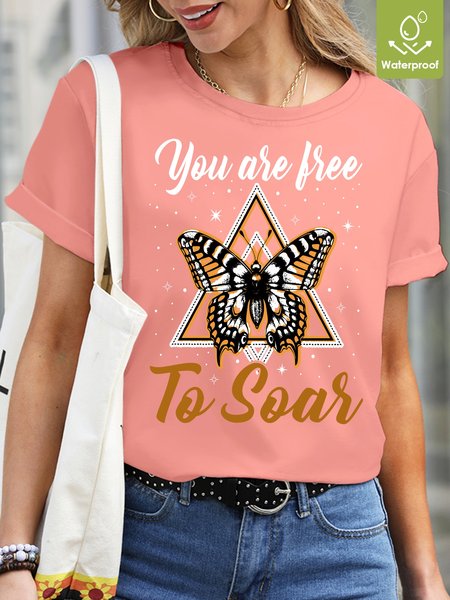 Butterfly Waterproof Oilproof And Stainproof Fabric Women's T-Shirt, Pink, T-shirts
Butterfly Waterproof Oilproof And Stainproof Fabric Women's T-Shirt, Pink, T-shirts