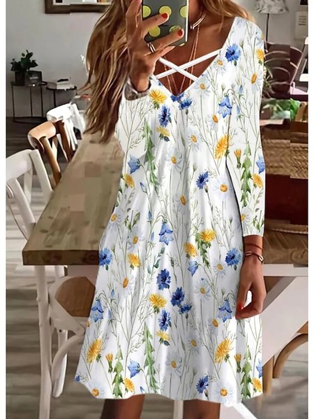 Women Casual Floral Autumn Spandex Micro-Elasticity Daily Midi Long sleeve A-Line Dresses, White, Dresses
Women Casual Floral Autumn Spandex Micro-Elasticity Daily Midi Long sleeve A-Line Dresses, White, Dresses