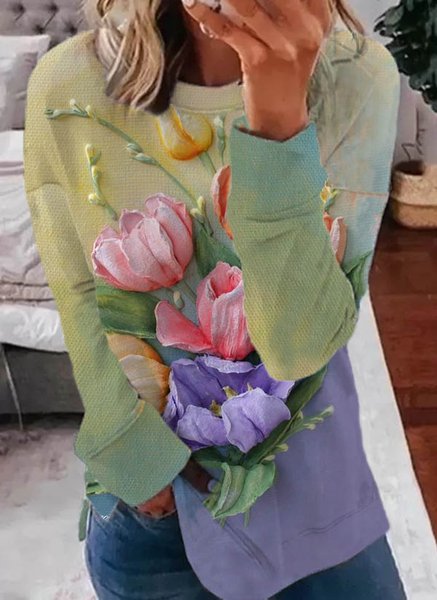 Casual Loose Crew Neck Floral Sweatshirts, Multicolor, Sweatshirts & Hoodies
Casual Loose Crew Neck Floral Sweatshirts, Multicolor, Sweatshirts & Hoodies