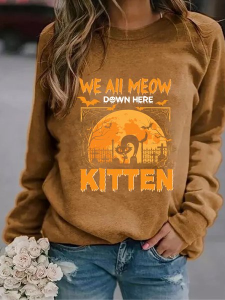 Halloween Kitten Bat Funny Graphic Women`s Sweatshirt, Khaki, Hoodies&Sweatshirts
Halloween Kitten Bat Funny Graphic Women`s Sweatshirt, Khaki, Hoodies&Sweatshirts