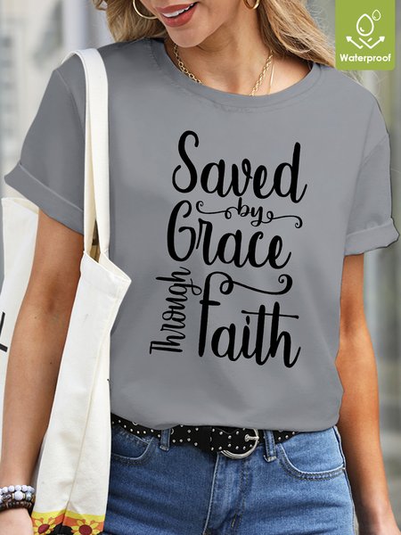 Casual Text Letters Crew Neck Waterproof Oilproof And Stainproof Fabric T-Shirt, Light gray, T-shirts
Casual Text Letters Crew Neck Waterproof Oilproof And Stainproof Fabric T-Shirt, Light gray, T-shirts