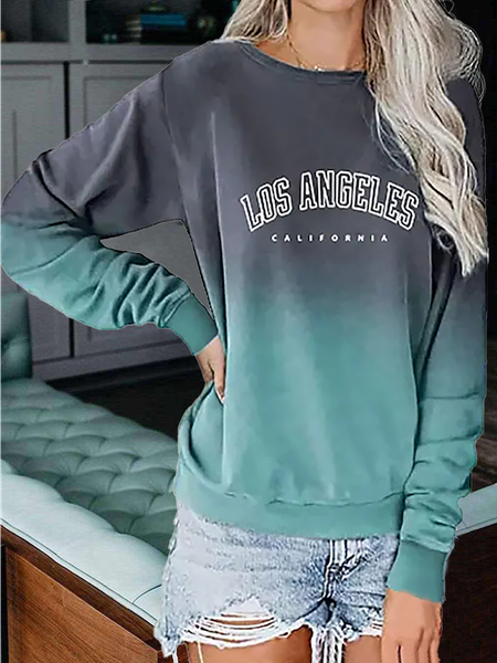 Loose Text Letters Casual Sweatshirts, Multicolor, Sweatshirts & Hoodies