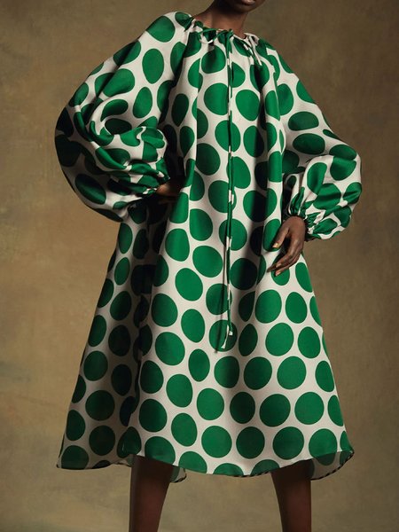 Daily Midi Long sleeve Elegant Loose Crew Neck Dress, Green, Midi Dresses
Daily Midi Long sleeve Elegant Loose Crew Neck Dress, Green, Midi Dresses