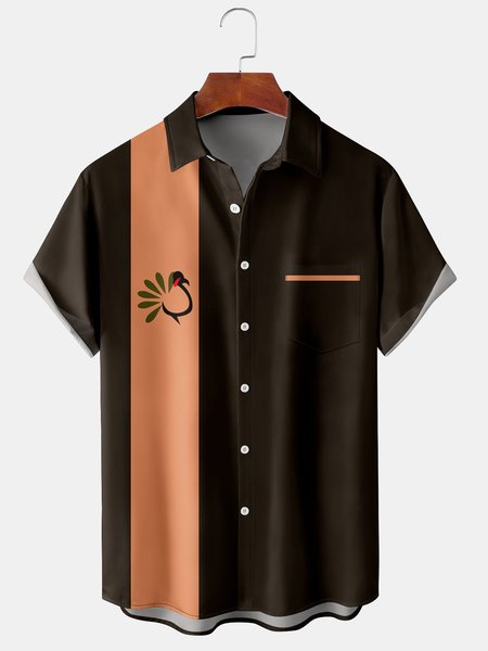 Mens Thanks giving Turkey Print Front Buttons Soft Breathable Chest Pocket Casual Hawaiian Shirts, Brown, Short Sleeve Shirts
Mens Thanks giving Turkey Print Front Buttons Soft Breathable Chest Pocket Casual Hawaiian Shirts, Brown, Short Sleeve Shirts