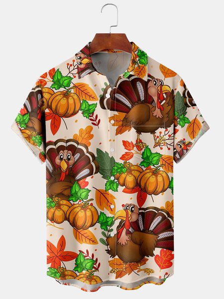 Men's Thanksgiving Pumpkin and Turkey Print Casual Breathable Hawaiian Short Sleeve Shirt, As picture, Short Sleeve Shirts
Men's Thanksgiving Pumpkin and Turkey Print Casual Breathable Hawaiian Short Sleeve Shirt, As picture, Short Sleeve Shirts